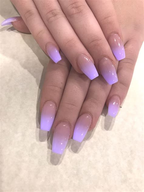 acrylic nails with purple tips|purple ombre french tip nails.